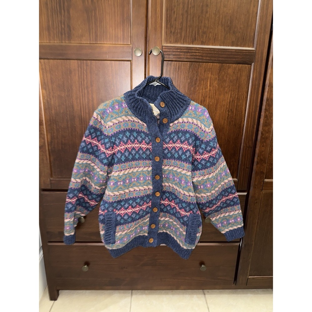 VTG SUSAN BRISTOL Wool Knit Cardigan Sweater Womens S Button Pockets